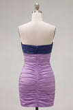 Red Orange Color Block Keyhole Short Tight Homecoming Dress