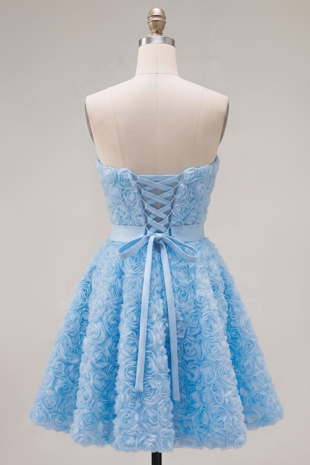 A-Line Pink Sweetheart Short Homecoming Dress with 3D Flowers
