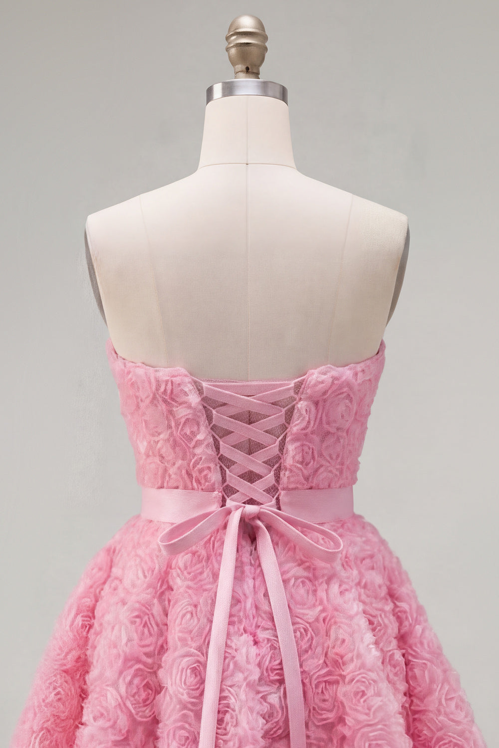 A-Line Pink Sweetheart Short Homecoming Dress with 3D Flowers