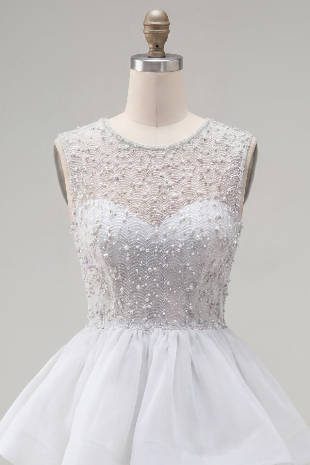 Sparkly Yellow A-Line Illusion Neck Beaded Tiered Short Homecoming Dress