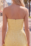 Sparkly Blue Beaded Strapless Short Tight Homecoming Dress with 3D Flowers