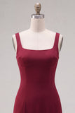 Fuchsia Square Neck Ruffled Short Tight Homecoming Dress