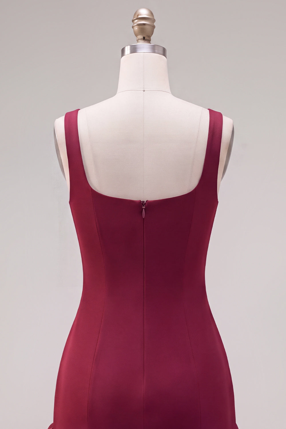 Fuchsia Square Neck Ruffled Short Tight Homecoming Dress