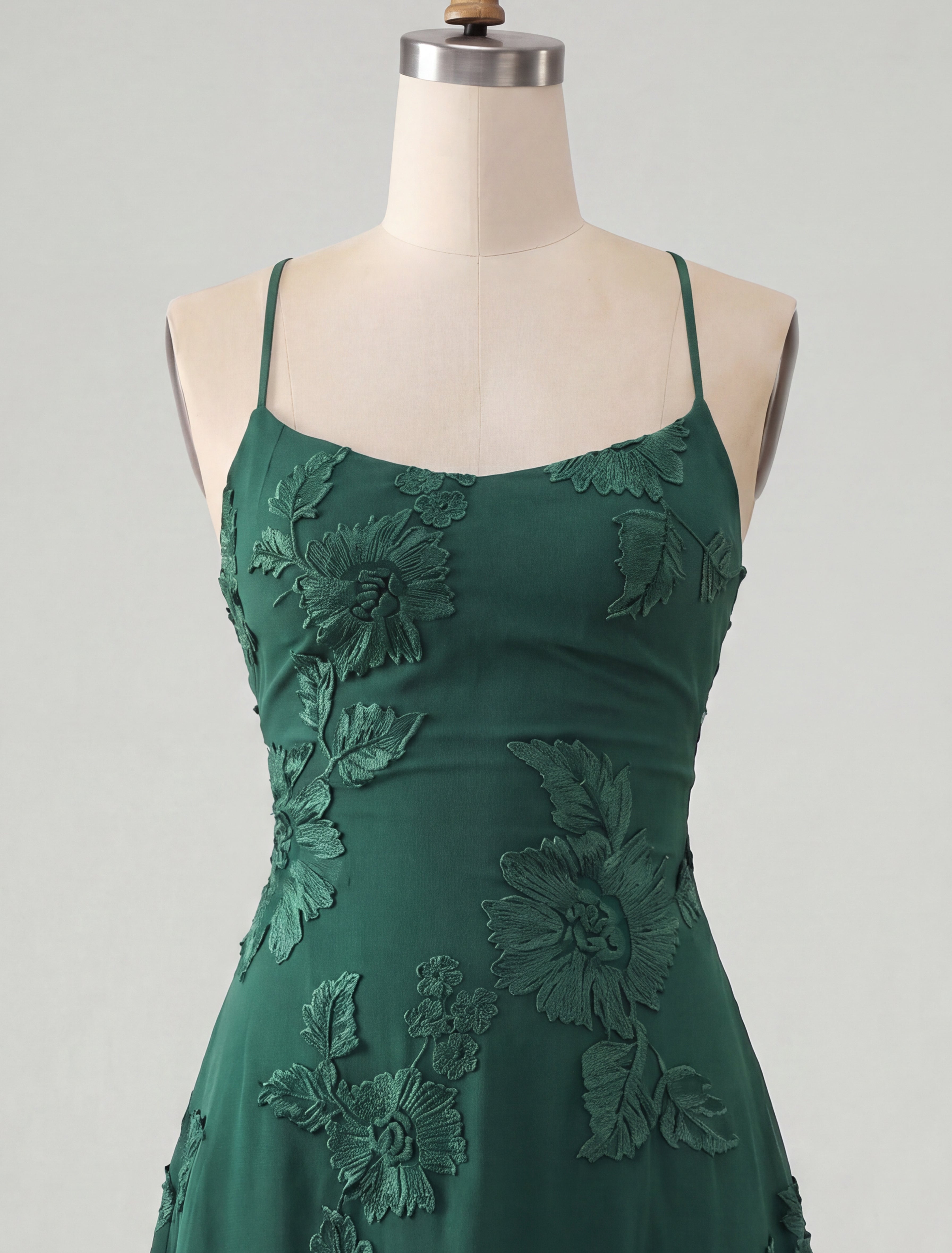 Blue A-Line Spaghetti Straps Floral Short Homecoming Dress