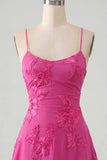 Blue A-Line Spaghetti Straps Floral Short Homecoming Dress