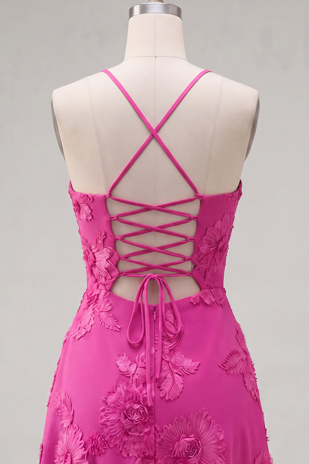 Blue A-Line Spaghetti Straps Floral Short Homecoming Dress