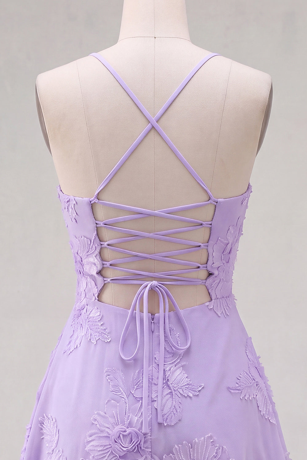 Blue A-Line Spaghetti Straps Floral Short Homecoming Dress