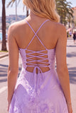 Blue A-Line Spaghetti Straps Floral Short Homecoming Dress