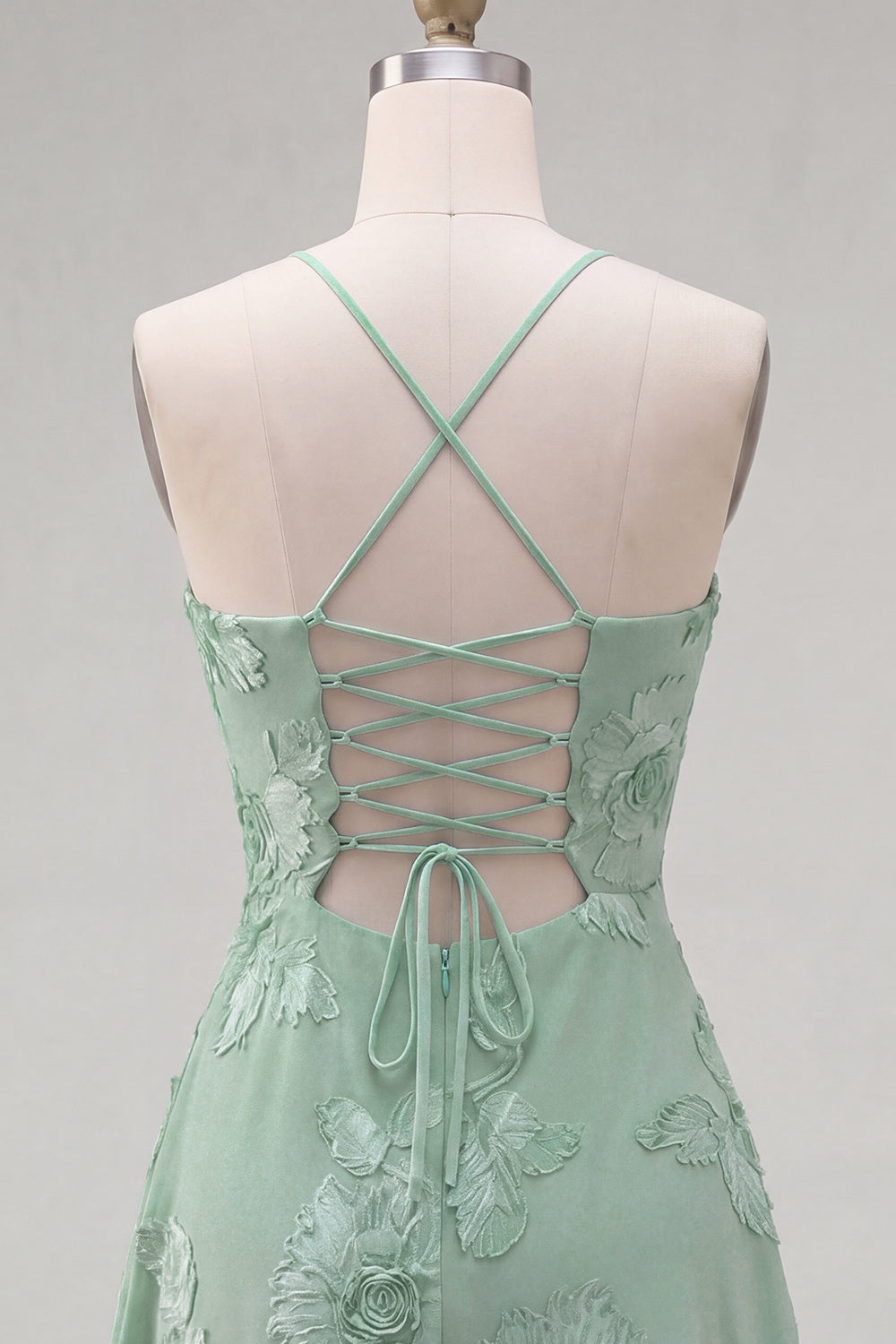 Blue A-Line Spaghetti Straps Floral Short Homecoming Dress