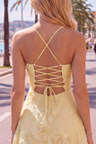 Blue A-Line Spaghetti Straps Floral Short Homecoming Dress