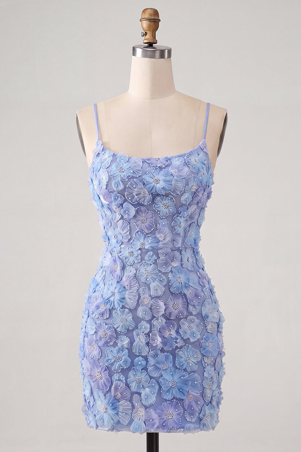 Pink Yellow Tight Spaghetti Straps Floral Short Homecoming Dress with Beading