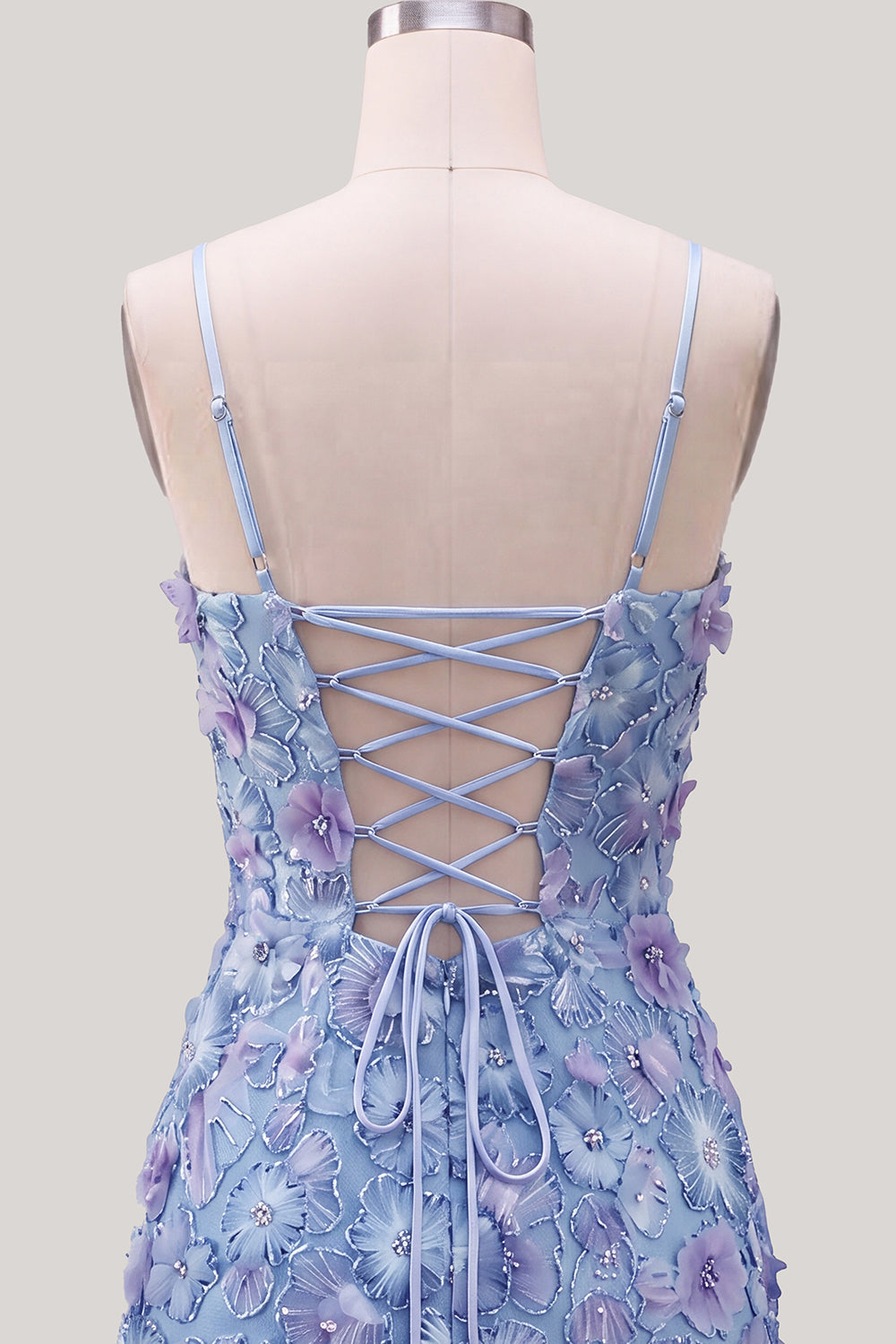 Pink Yellow Tight Spaghetti Straps Floral Short Homecoming Dress with Beading