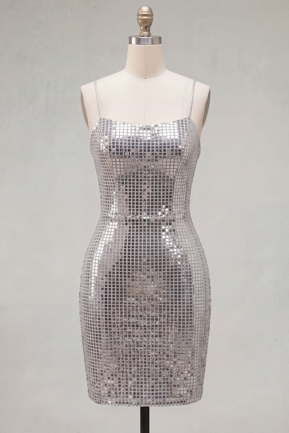 Sparkly Red Tight Spaghetti Straps Sequins Short Homecoming Dress