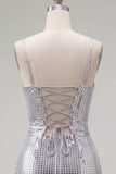 Sparkly Red Tight Spaghetti Straps Sequins Short Homecoming Dress