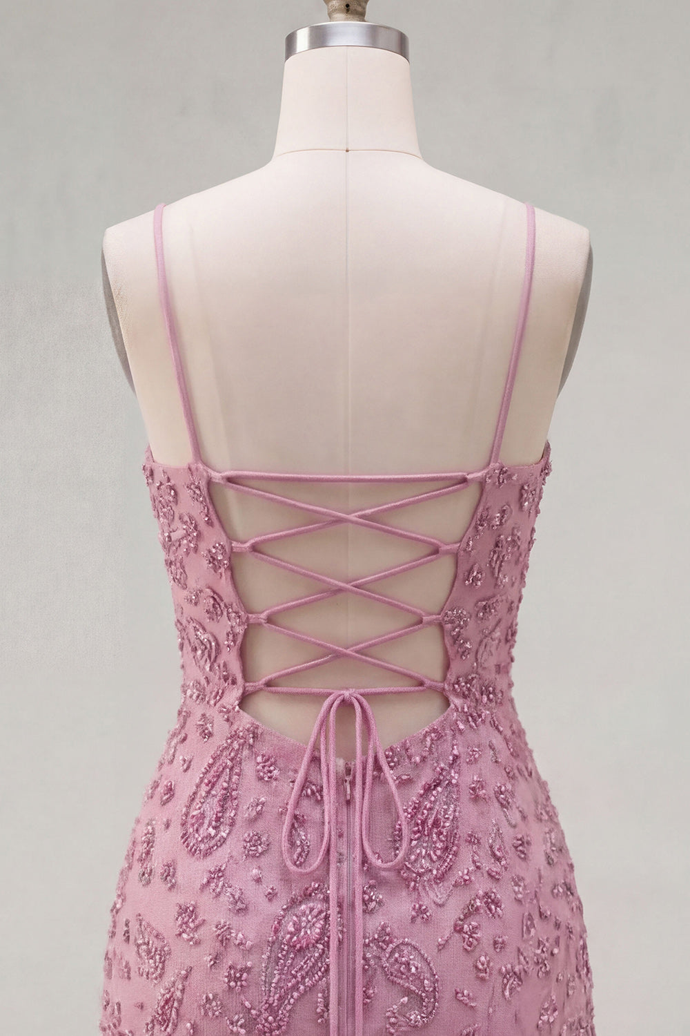 Dusty Rose Tight Cowl Neck Ruched Short Homecoming Dress with Beading