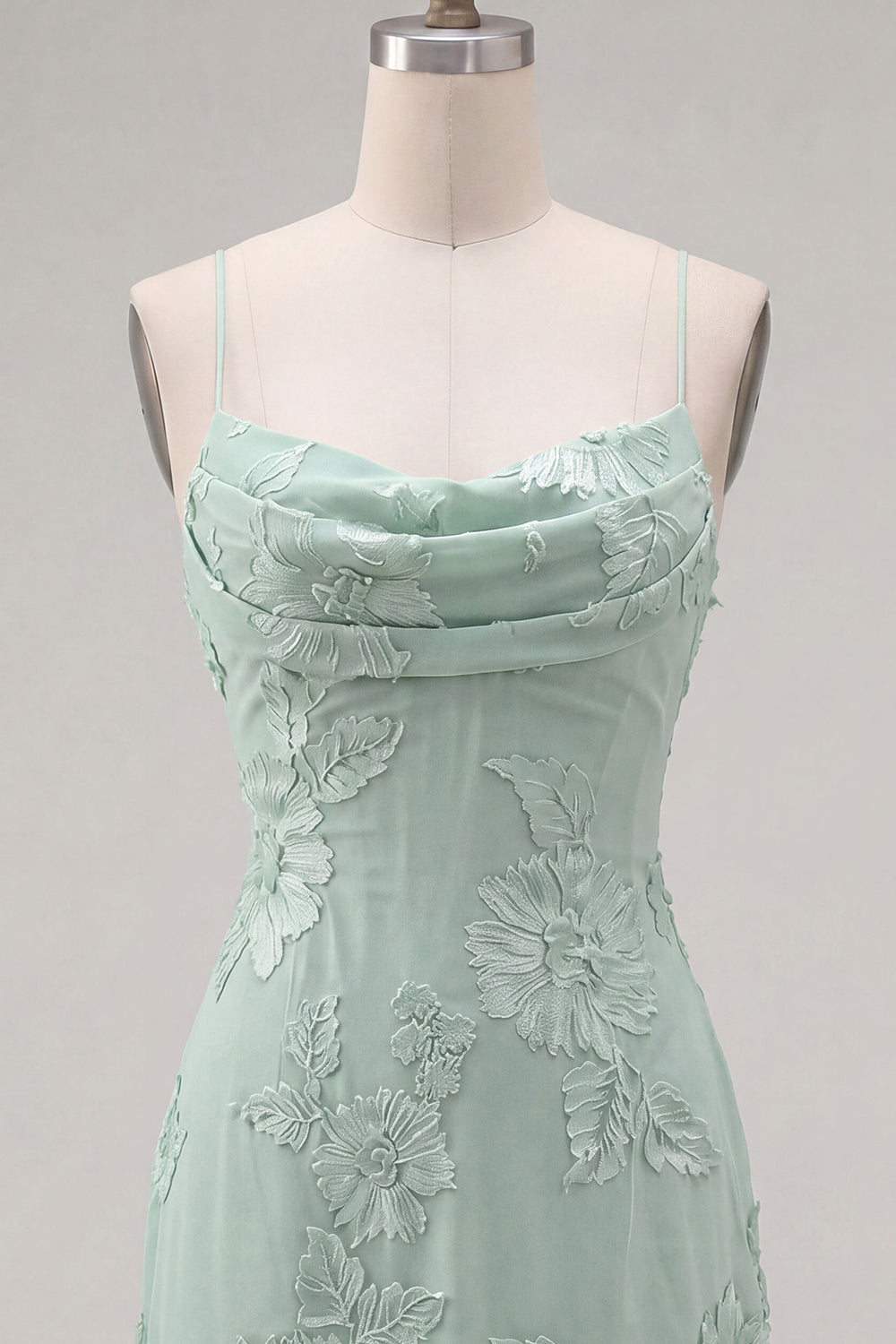 Blue Bodycon Cowl Short Homecoming Dress with Floral