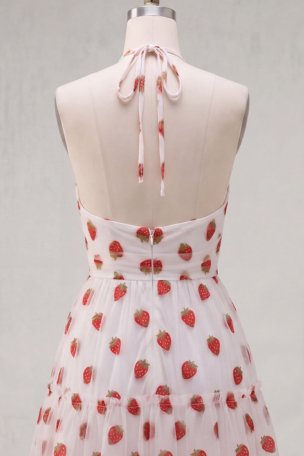 Pink A-Line Halter Printed Short Homecoming Dress