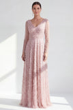 Dark Purple A Line Beaded Long Sparkly Mother Of the Bride Dress