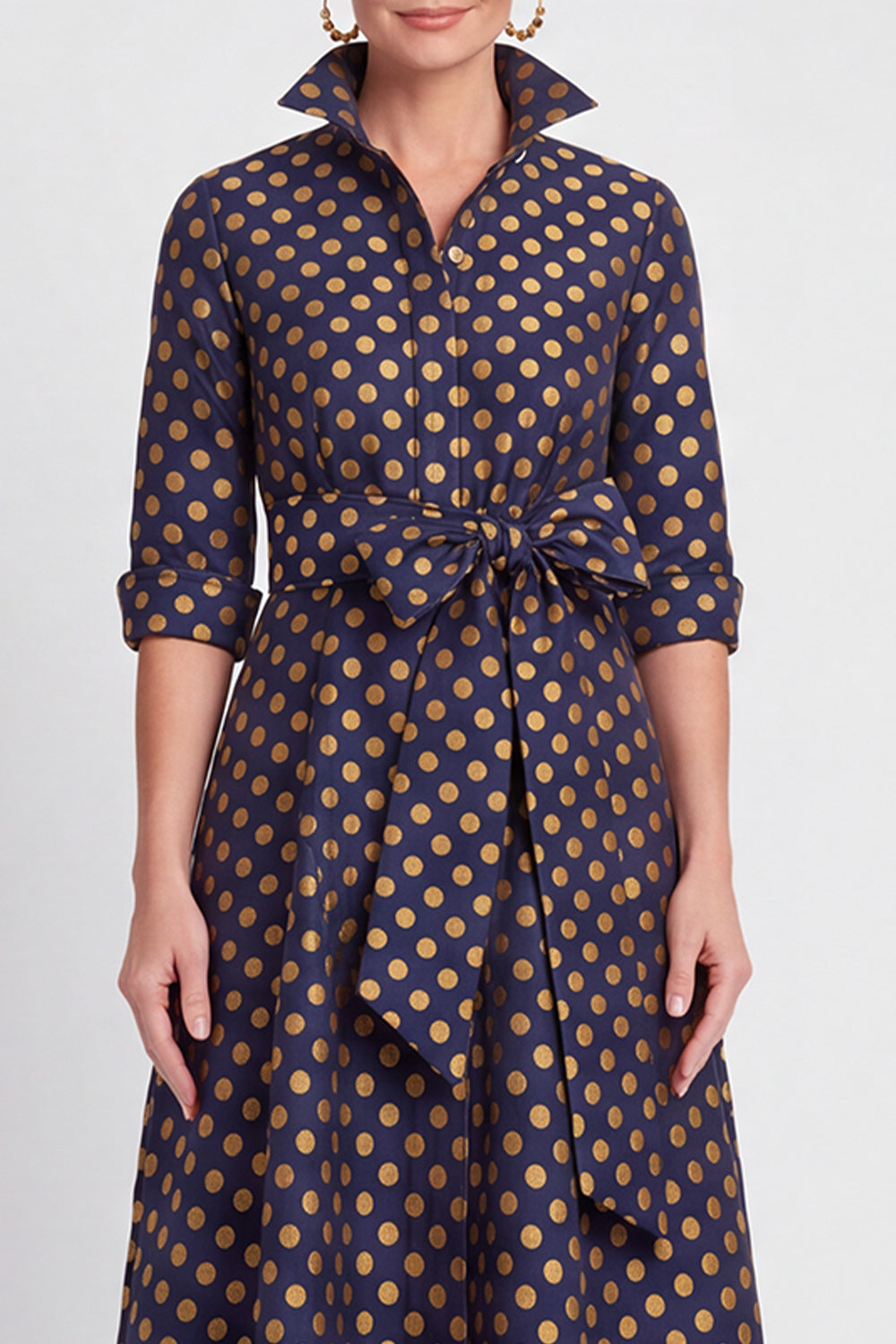 Navy Floral A Line Jacquard Long Mother of the Bride Dress with Bow