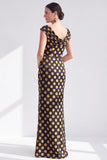 Black Floral Mermaid Long Mother of the Bride Dress with Slit