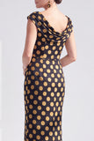 Black Floral Mermaid Long Mother of the Bride Dress with Slit