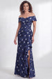 Navy White Flower