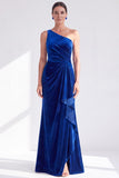 Black Velvet Mermaid One Shoulder Long Mother of the Bride Dress