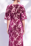 Sage Green Floral Mermaid Long Mother of the Bride Dress with Sleeves