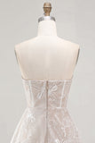 Ivory Floral A-Line Strapless Short Graduation Dress