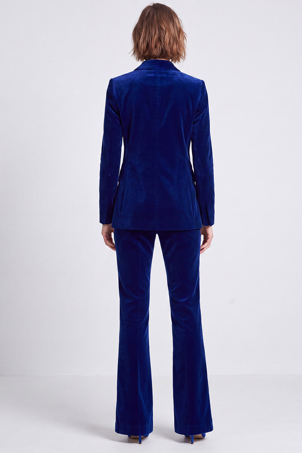 Brown Velvet Fitted Peak Lapel Two Piece Work Suits