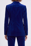 Brown Velvet Fitted Peak Lapel Two Piece Work Suits