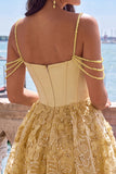 Floral Lilac Beaded Cold Shoulder A-Line Short Corset Homecoming Dress