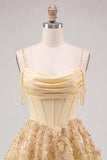 Floral Lilac Beaded Cold Shoulder A-Line Short Corset Homecoming Dress
