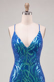 Sparkly Gold Sequin Tight V-Neck Short Homecoming Dress