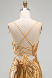 Sparkly Gold Sequin Tight V-Neck Short Homecoming Dress