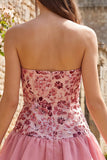 Sparkly Sky Blue Floral Sequin Ruffled Short Homecoming Dress