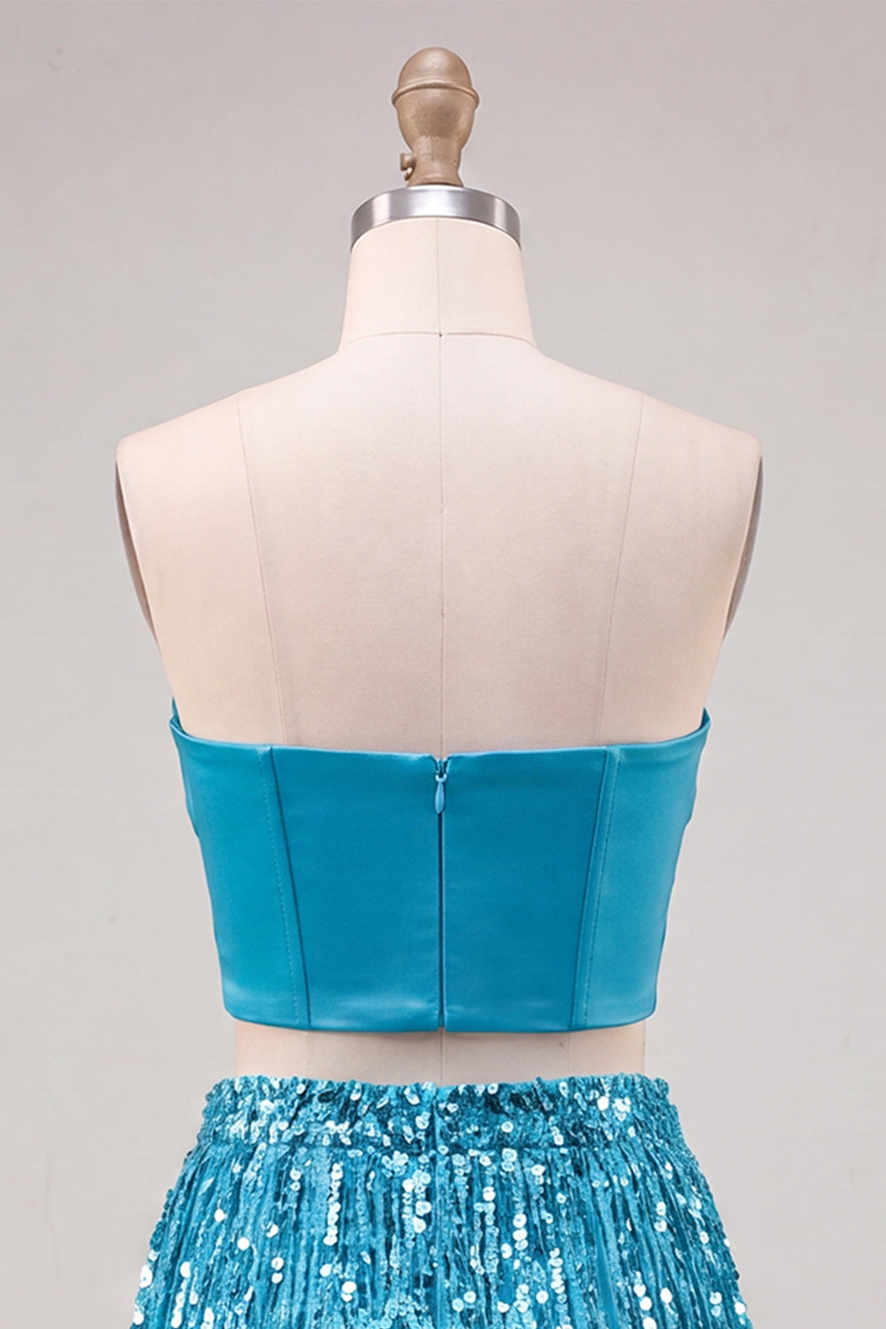 Sparkly Royal Blue Corset Sequin Short Homecoming Dress with Fringes