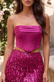 Sparkly Royal Blue Corset Sequin Short Homecoming Dress with Fringes