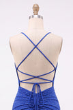Sparkly Lilac Beaded Tight Spaghetti Straps Short Homecoming Dress
