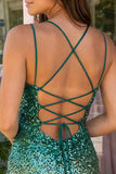 Sparkly Green and Gold Sequin Short Tight Homecoming Dress