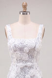 Ivory Floral Sparkly Sequin Short Tight Homecoming Dress with Slit