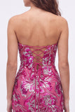 Dark Green Floral Sweetheart Tight Sequin Sparkly Short Homecoming Dress