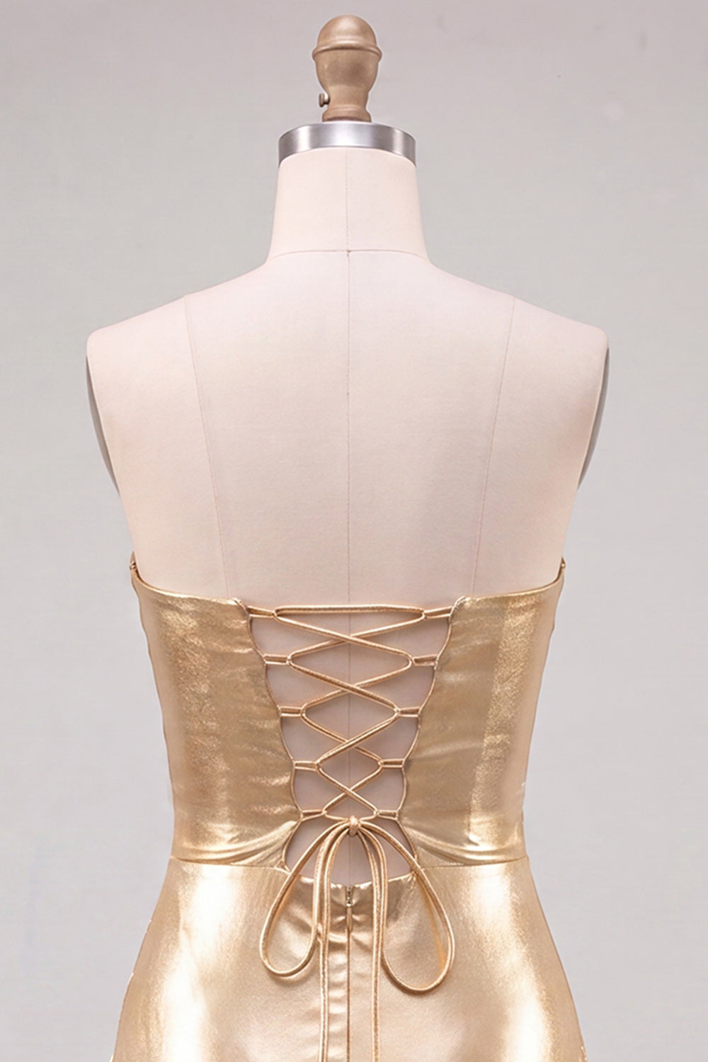 Gold Metallic Keyholes Sweetheart Tight Short Homecoming Dress
