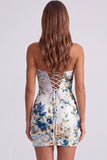Black Tight Floral Sweetheart Pleated Short Homecoming Dress