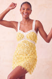 Brown Fringed Thick Straps Short Tight Homecoming Dress with Beading