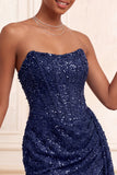 Sparkly Champagne Sequin Tight Ruched Short Corset Homecoming Dress