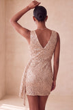 Sparkly Pink Tight Ruched Short Sequin Homecoming Dress with Cape