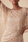 Sparkly Pink Tight Ruched Short Sequin Homecoming Dress with Cape