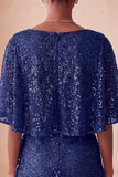 Sparkly Pink Tight Ruched Short Sequin Homecoming Dress with Cape