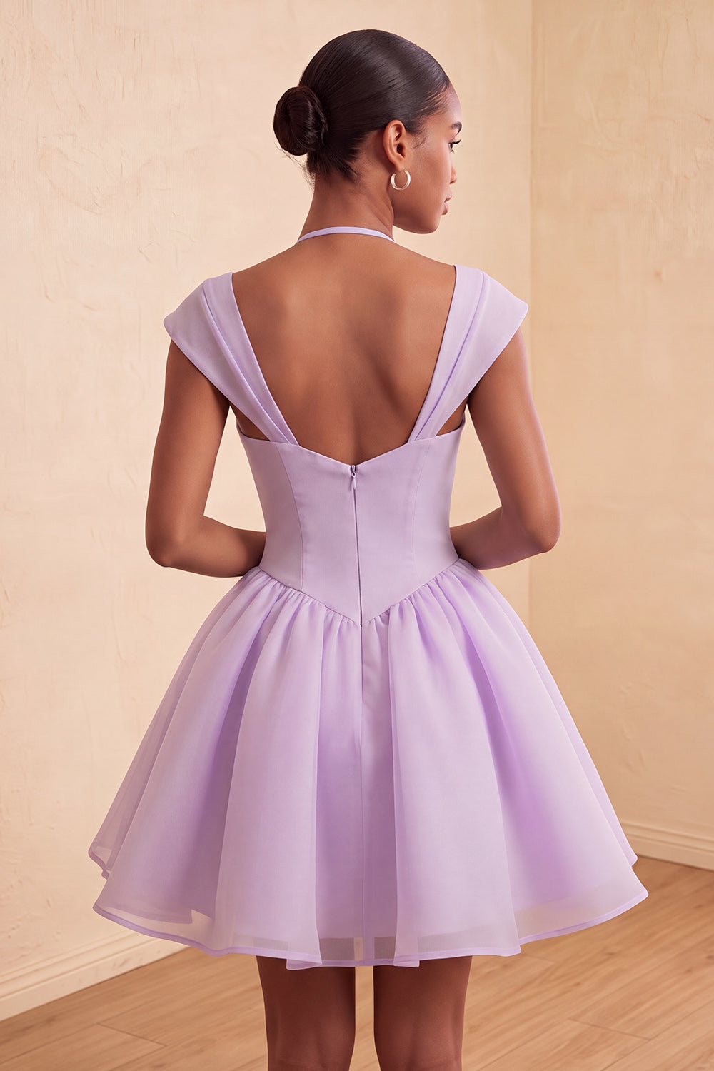 Mint Green A-Line Short Homecoming Dress with Covered Buttons